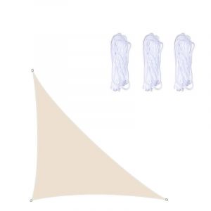 Voile D'ombrage Triangulaire 3 X 3 X 4,25 M, Imperméable, Protection Uv, Pour Terrasse, Jardin, Terrasse, Extérieur, Balcon, Kaki Clair - Neuf