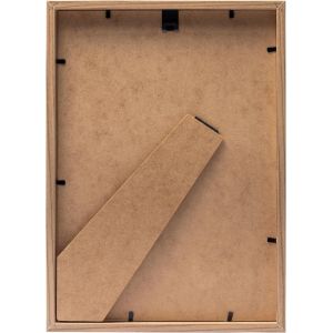 Cadre de l'image MEGA - Marron (ch&ecirc;ne avec un grain de bois visuellement doux) - 15x21 cm (A5) - cadre photo en bois avec verre acrylique - Neuf