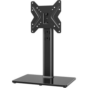 Universel Support Tv Sur Pied Pour T&eacute;l&eacute;viseurs De 19 &Agrave; 43 Pouces, Support Tv De Table Avec Pivotant &Agrave; 90 Degr&eacute;s, Pied Tv Avec R&eacute;glable En Hauteur Sur 4 Niveaux, Vesa Max 200 X 200 Mm - Neuf