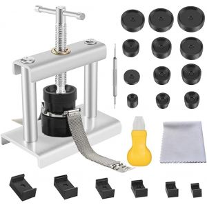 Kal-Kit De Presse De Montre, Outil Pour Presse De Montre, Outil De Changement De Batterie, Kit De Presse De Montre Avec 18 Plaques De Pression, Pour Réparation De Montres, Changement De Batterie, - Neuf
