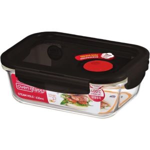Boîte En Verre Pour Micro-Ondes-Récipient En Verre Alimentaire Pour Four,Micro-Ondes Et Congélateur-Boîte De Conservation Rectangulaire Avec Couvercle,630 Ml - Neuf