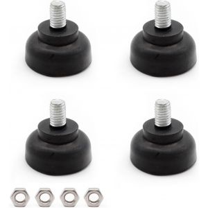 M8 Adjustable Foot 4 Pieces Furniture Legs,Rubber Screw Feet With Nuts,Shock Absorption And Cushioning,For Furniture,Tables And Chairs,Sofas - Neuf