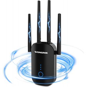 SUBZONAL-R&eacute;p&eacute;teur WiFi NE3501B, Amplificateur WiFi Puissant AC1200 Mbps, Double Bande Repeteur Puissant avec 4 Antennes,Compatible avec Toutes Les Box Internet,Configuration WPS en Un Clic - Neuf