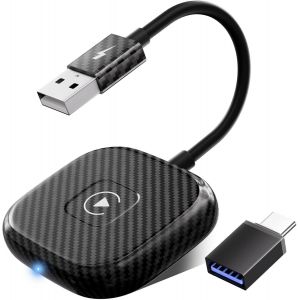 Adaptateur CarPlay sans Fil,Dongle CarPlay sans Fil pour iPhone,Convertir Le CarPlay OEM Filaire en sans Fil,Compatible avec Voitures Partir de 2017,Supporte iPhone iOS 11 et Plus - Neuf