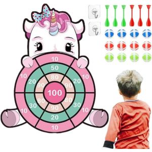 Jeu de Fl&eacute;chette Enfant,Jouet de Fl&eacute;chettes Double Face Pliable avec 12 Balles Collantes 6 Fl&eacute;chettes pour Int&eacute;rieur Ext&eacute;rieur Gar&ccedil;on Fille Cadeau - Neuf