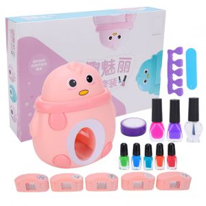 Kit De Manucure Pour Enfants, Kit De Vernis A Ongles, Lime A Ongles Et Ensemble De Manucure, Rose - Neuf