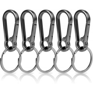 Checarzhn--No1-Lot De 5 Mousquetons Porte-Clés, Mousquetons Amovibles, Petits, Mousquetons, Porte-Clés Avec Mousqueton, Pour Sac À Dos, Randonnée, Clés De Voiture - Neuf