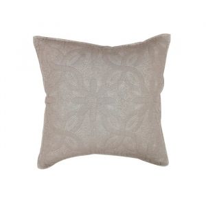 Housse De Coussin 40 X 40 Cm Florette Taupe - Neuf