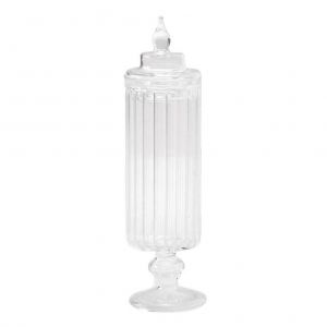 Pot miniature en verre transparent avec couvercle pour d&eacute;coration et rangement de maison de poup&eacute;e &agrave; l'&eacute;chelle 1/12 - Bonbonni&egrave;re de 7,7 cm - Neuf