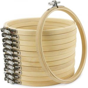 Xm 18 Pi&egrave;ces/Set15cm En Bois Broderie Cadre Cadre Ensemble Bambou Point Guirlande Pour Bricolage Point De Croix Aiguille Artisanat Outil - Neuf