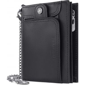 CMJAAGUR-Portefeuille Homme En Cuir Blocage Rfid Porte Monnaie Homme Avec Cha&icirc;ne Petit Portefeuille Pour Homme Et Porte-Cartes Poche &Agrave; Monnaie Classique Porte Feuille Bo&icirc;te Cadeau[M20] - Neuf