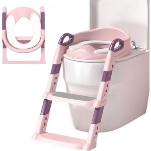 Chenquansarl-R&eacute;ducteur De Wc Pour Enfant Avec &Eacute;chelle R&eacute;glable, R&eacute;ducteur De Wc Portable Et Pliable Pour V, U, O (Rose) - Neuf