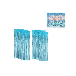 Rideau De Fond &Agrave; Franges En Aluminium De 6 Pi&egrave;ces (2 M) Pour D&eacute;coration De F&ecirc;te Et Accessoires De Photomaton - Neuf