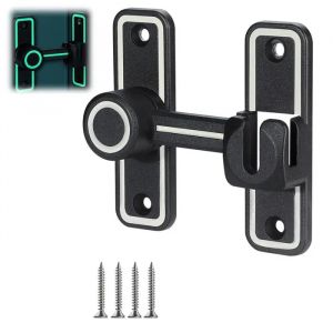 Verrou Porte Coulissante Lumineux, 90/180&deg; Serrure de Porte Coulissante, Sans trou, Loquet Porte Coulissante avec Vis et - Neuf