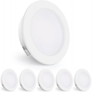Subzonal-Spots Led Encastrables 230v, 4w 440lm Spots De Plafond 16mm Ultra-Plats 2700k Blanc Chaud Trou De Per&ccedil;age 55-60mm Pour Cuisine, Salon, Chambre, Blanc, Lot De 6 - Neuf