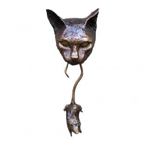 Statue De Jardin En Forme De Chat, Décoration Murale Suspendue Pour Clôture - Neuf