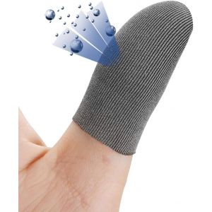 L'argent De La Fibre , De 0,01""(0,5 Mm), Ultra-Mince, Pubg Mobile Du Manchon Anti-Transpiration Respirant Pour Les Hauts Joueurs De Jeu Mobile Streamer Iphone/Ipad/Android Taille: M(6p) - Neuf