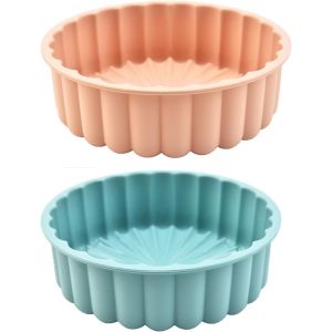 Jexnovashop-2 Pi&egrave;ces Moules &Agrave; Charlotte Ronds En Silicone, Charlotte Cake Pan, Moule &Agrave; G&acirc;teau Charlotte Antiadh&eacute;sif, Pour Cheesecake, Chocolat, Brownie, F&ecirc;te D'anniversaire, Outil De Cuisson &Agrave; Faire - Neuf