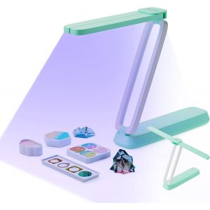 Lampe UV sans Fil et Rechargeable, Utilisation en 3 en 1, Lampe Noire UV LED Repliable, Fournitures pour Arts et m&eacute;tiers pour moules de, Fabrication de Bijou, Vert Menthe - Neuf