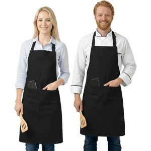 Loranka-Tabliers R&eacute;glables Unisexes Pour Hommes Et Femmes &iquest; Tabliers De Chef &Agrave; 2 Poches Pour Hommes Et Femmes (Pack Of 2) - Neuf