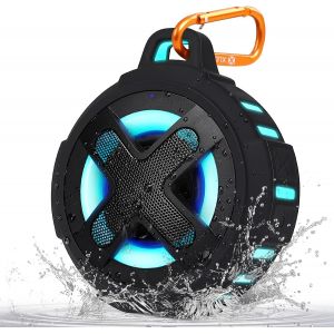Enceinte Bluetooth Portable Améliorée, Certifiée Ip67 Étanche, Étui En Silicone, Basses Puissantes 10 W, 24 Heures De Lecture, Petit, Flottant, Lumières Rvb, Clip, Pour Piscine, Plage, Kayak, Cadeaux - Neuf