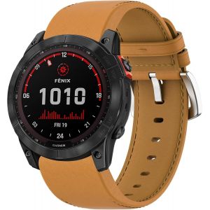 Letnerny-Cuir Bracelet Pour Fenix 7x/ Fenix 8 51mm/ 6x/ 5x, 26mm Quick Fit Cuir Boucle En Métal Réglable Bracelet De Remplacement Pour Fenix 6x Pro/Fenix 5x Plus/Fenix 3/ Fenix 3 Hr - Neuf