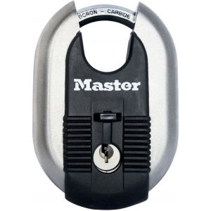 MASTER LOCK Cadenas Rond [A Cl&eacute;] [Acier Inoxydable] [Ext&eacute;rieur] M187EURD - Id&eacute;al pour les espaces de rangement, les remises, les garages, les remorques - Neuf