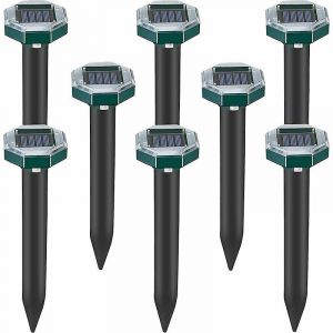 Lot De 8 Pics R&eacute;pulsifs Ultrasoniques Solaires Contre Les Taupes, Les Serpents Et Les Campagnols, Pour Pelouse, Jardin Et Cour. - Neuf