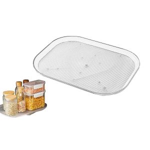 Plateau Tournant Pour R&eacute;frig&eacute;rateur Et Placard, En Plastique Transparent, 35 X 26 X 3,5 Cm - Neuf