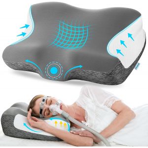Ulteronixshop-Oreiller Cpap En Mousse &Agrave; M&eacute;moire De Forme Hauteur Et Fermet&eacute; R&eacute;glables, Adapt&eacute; Divers Masques Cpap, R&eacute;duit Pression Et Fuites D&iquest;Air, Dormeurs C&ocirc;t&eacute;, Dos Et Ventre, Housse Respirante Fra - Neuf