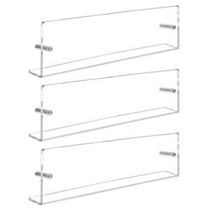 Porte-Revues Mural Lot de 3 Porte-Journaux Acrylique Transparent (Transparent, 48 x 14.5 cm) - Neuf