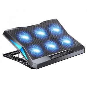 Refroidisseurs PC Portable Ordinateur de 12 à 17 Pouces Silencieux Support Ventilé pour Ordinateur Portable ,2 Ports USB, 6 Ventila - Neuf
