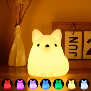 Veilleuse Enfant,7 Couleurs Veilleuse Renard,Veilleuse B&eacute;b&eacute; Lampe De Chevet Minuterie 30 Minutes,Kawaii Veilleuse D&eacute;co Chambre &iquest;Cadeaux Et Surprises Pour Gar&ccedil;ons Et Filles - Neuf