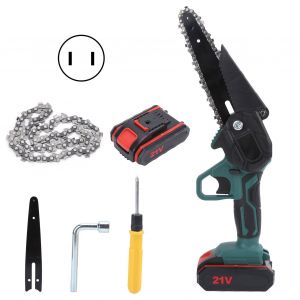 XYONG Mini tronconneuse electrique 550 W 21 V, 2 batteries au lithium, 1 charge, 15 cm, prise US AC100-240 V - Neuf