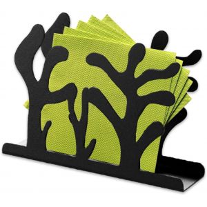 Eryi-Porte Serviette De Table, Noir Porte Serviette Papier, Forme Seagrass Distributeur Serviette Papier Table, Inoxydables Porte Serviette En Papier Pour Cuisine Et Restaurant, 12 X 3 X 8.5 Cm - Neuf