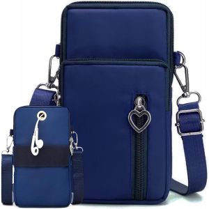 KAL-Petit Sac Téléphone Portable Femme Sacs Bandoulière Crossbody Pochette Brassard De Sport De Course À Pied Bande Running Armbag Universel Pour Iphone 14 13 11 Samsung Xiaomi Bis Zu 7.5" Bleu - Neuf