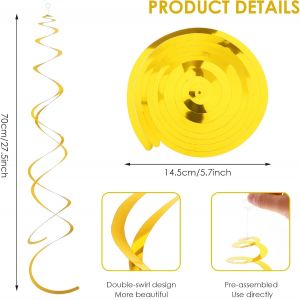 CMJAAGUR-36 Pi&egrave;ces Suspendu Tourbillon D&eacute;corations De F&ecirc;te En Plastique Or Serpentins Tourbillon Spirale D&eacute;coration De Plafond Anniversaire Serpentins Anniversaire Mariage D&eacute;coration De No&euml;l[M362] - Neuf