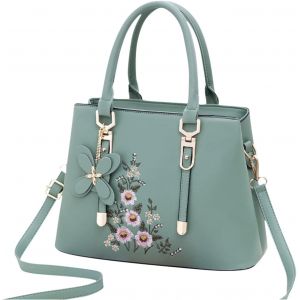 SJZG-Sac &Agrave; Main Brod&eacute; Sacs Port&eacute;s &Eacute;paule &Eacute;tanche Sac &Agrave; Bandouliere Sac Messager Pu Cuir Sac Fourre Grand Sacoche Pour Voyage Travail Achats F&ecirc;te Vert - Neuf