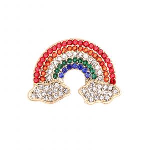 Broche Nuage Arc-En-Ciel En Strass Cristal Colore, Accessoire De Decoration Sac A Dos, Chapeau, Sac Femme - Neuf