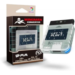 Wingman PS2 Transparent White &iquest; Convertisseur r&eacute;tro sp&eacute;cial pour manettes XB Series X|S, One, 360, Elite 1&2, PS5/PS4/PS3 et NS Pro sur Consoles PS2/PS1/PS Classic. - Neuf