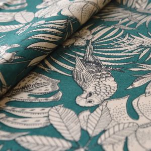 Toile Coton Imprim&eacute;e Exotique - Neuf