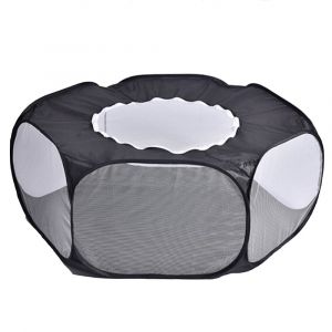 Hjlian Parc Pliable Pour Petits Animaux De Compagnie, Tente D'exercice Pour Reptiles, Exterieur Et Interieur - Noir (Avec Housse) - Sac En Tissu, Dimensions De L'emballage?: 20 X 20 X 5 Cm - Neuf