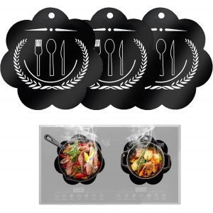 AYUHR-Tapis Plaque Induction, Tapis de Protection Plaque Induction en Silicone, Anti-rayures Protege Plaque de Cuisson Induction en Forme de Fleur, 25 cm (3 Pièces, Noir) - Neuf