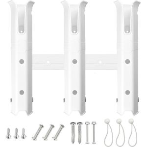 Lbgwp60-Supportde Canne À Pêche - 3 Tubes - Support Mural Portable Pour Canne À Pêche - Pour Bateaux, Garage, Glacière, Remorque (Blanc) - Neuf