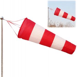 Mevronisshop-R&eacute;flexion Rouge Et Blanche D'indicateurs De Direction, R&eacute;sistant Aux Uv, Imperm&eacute;able Et Coupe Vent Multifonctionnel Manche &Agrave; Air Aviation, Multifonctionnel Force Du Vent Drapeau De Carpe - Neuf