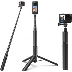 JGD-Perche &agrave; Selfie Tr&eacute;pied pour GoPro Insta360, 120cm Extensible Poign&eacute;e Vlog Portable Tr&eacute;pied Monopode Accessoires pour GoPro Hero 13 12 11 10 9 8 Black Insta360 X5 X4 X3 DJI Osmo Action 5 Pro - Neuf