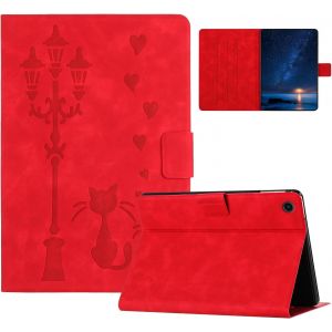 Coque Étui Pour Tablette Lenovo Tab M10 3rd Gen 10.1"" 2022 Tb328, Housse Folio Étui En Cuir Pu, Étui Tablette Lenovo Tab M10 3rd Gen, Rouge.[F6495] - Neuf