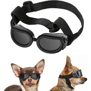 Lunettes De Soleil Noires Réglables Pour Chien, Anti-Poussière Et Anti-Uv - Neuf
