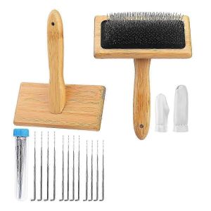 2 Pcs Cardeurs En Laine,Cardeurs À La Main Pour Laine Aiguille Feutrage Brosse En Bois Laine Cardeurs Aiguille Feutrage W - Neuf