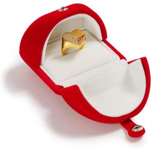 (Bo&icirc;te &Agrave; Bagues) 1 Bo&icirc;te &Agrave; Bagues En Velours Rouge Adapt&eacute;e Pour Offrir En Cadeau/Fian&ccedil;ailles/Mariage, Bo&icirc;te-Cadeau De Bijoux Haut De Gamme - Neuf